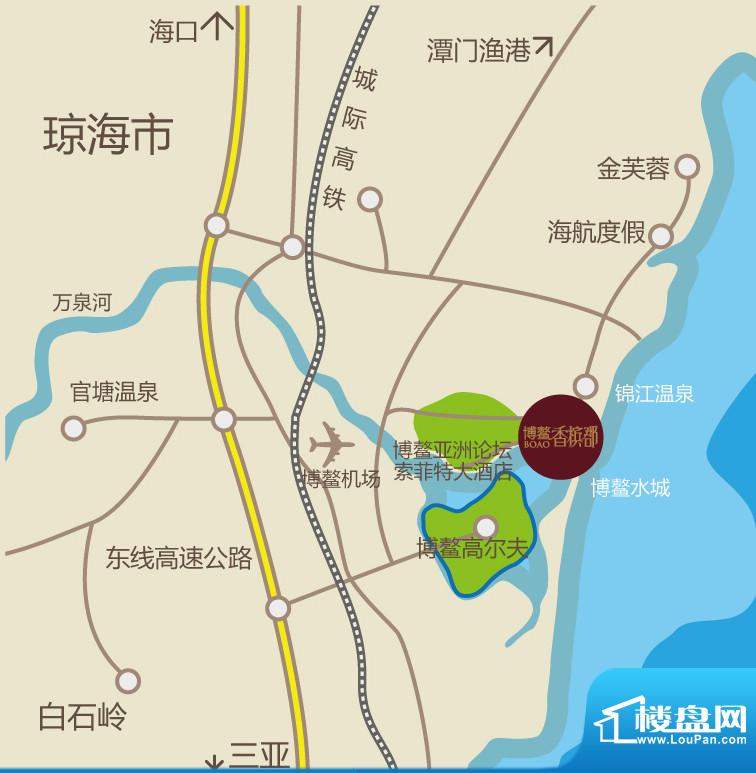 博鳌香槟郡交通图