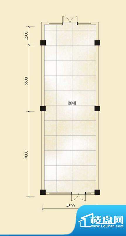 昌顺豪庭A户型 1室1面积:64.77平米
