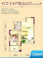 昌顺豪庭C2/C4户型图面积:34.90平米