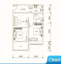 万泉明珠C-1户型 2室面积:80.41平米