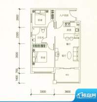 万泉明珠C-3户型 2室面积:79.73平米