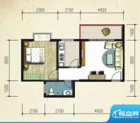 大忠雅苑B2户型图 1面积:53.55平米