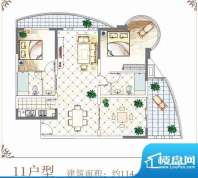 半岛花园户型11 2室面积:114.00平米