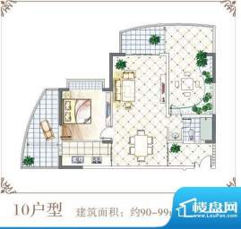 半岛花园户型10 1室面积:90.00平米