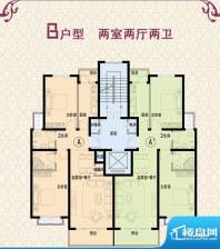 晟祥·悦城B户型 2室面积:0.00m平米