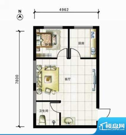 智慧城户型图 1室1厅面积:0.00m平米