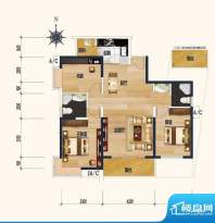 兰亭雅苑D户型 3室2面积:112.40平米