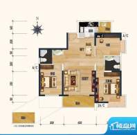 兰亭雅苑A户型 3室2面积:112.40平米