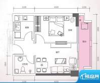 峰尚国际B-a1-01 1室面积:63.09平米