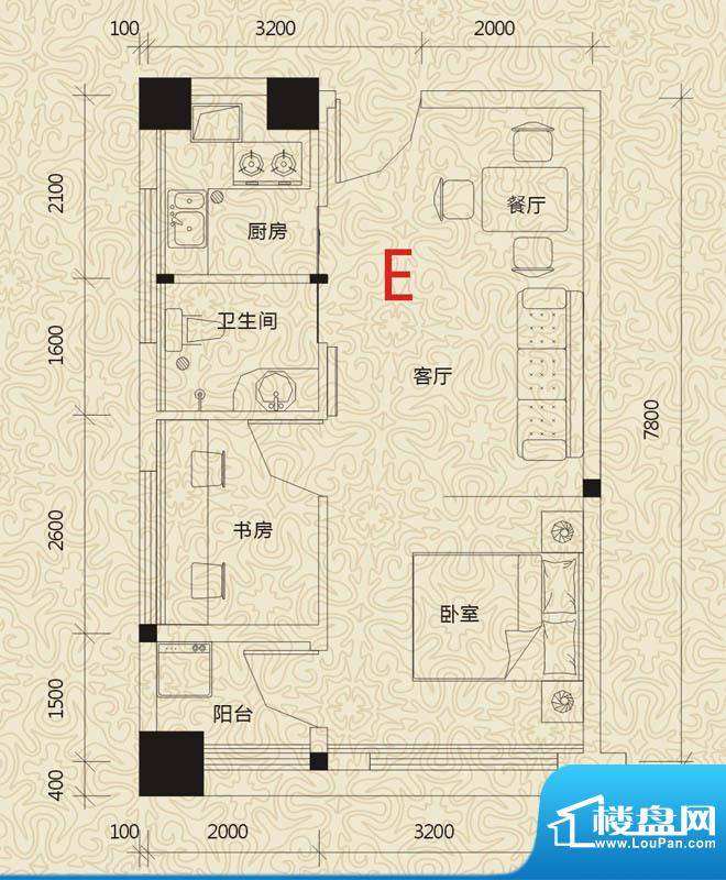 福乐门国际广场1、2面积:55.11平米