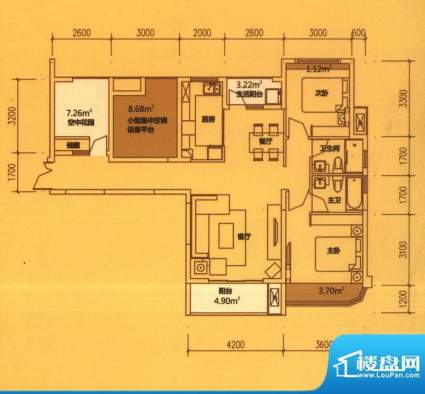 东原长洲C1 2室2厅2面积:105.75平米