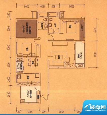 东原长洲C 2室2厅2卫面积:109.92平米