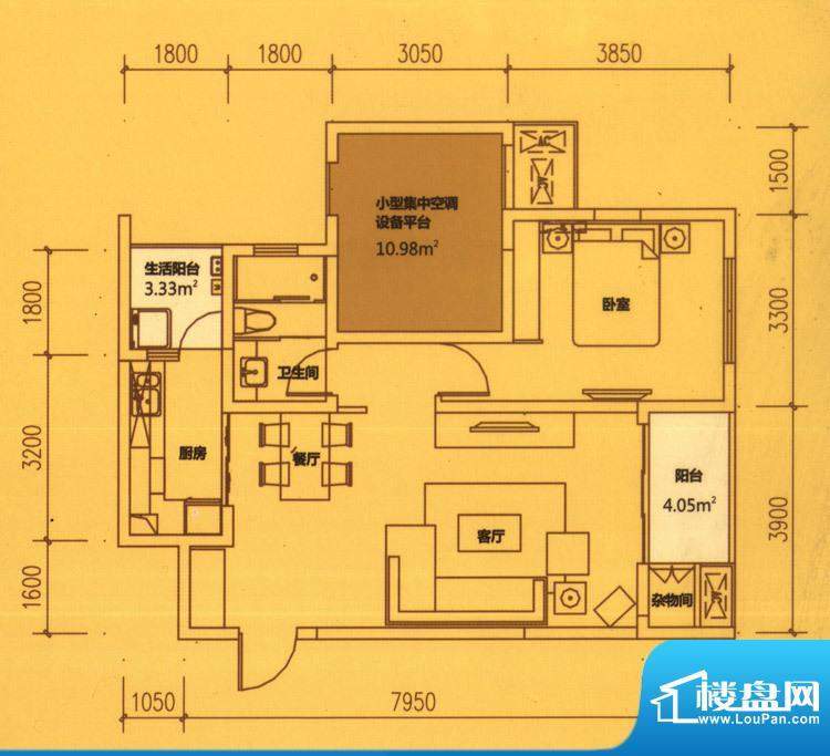 东原长洲A1 1室2厅1面积:74.65平米