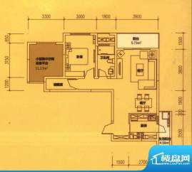 东原长洲A3 1室2厅1面积:80.35平米