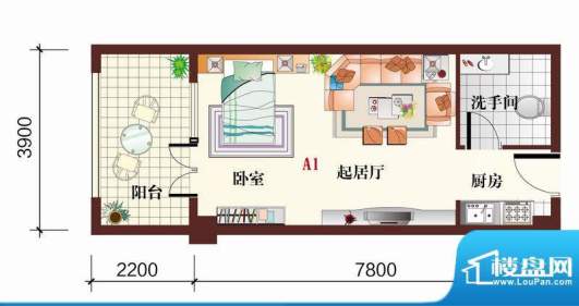 福山咖啡联邦小镇A1面积:45.33平米