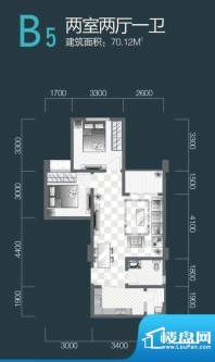 花园崇尚国际B5 2室面积:70.12平米