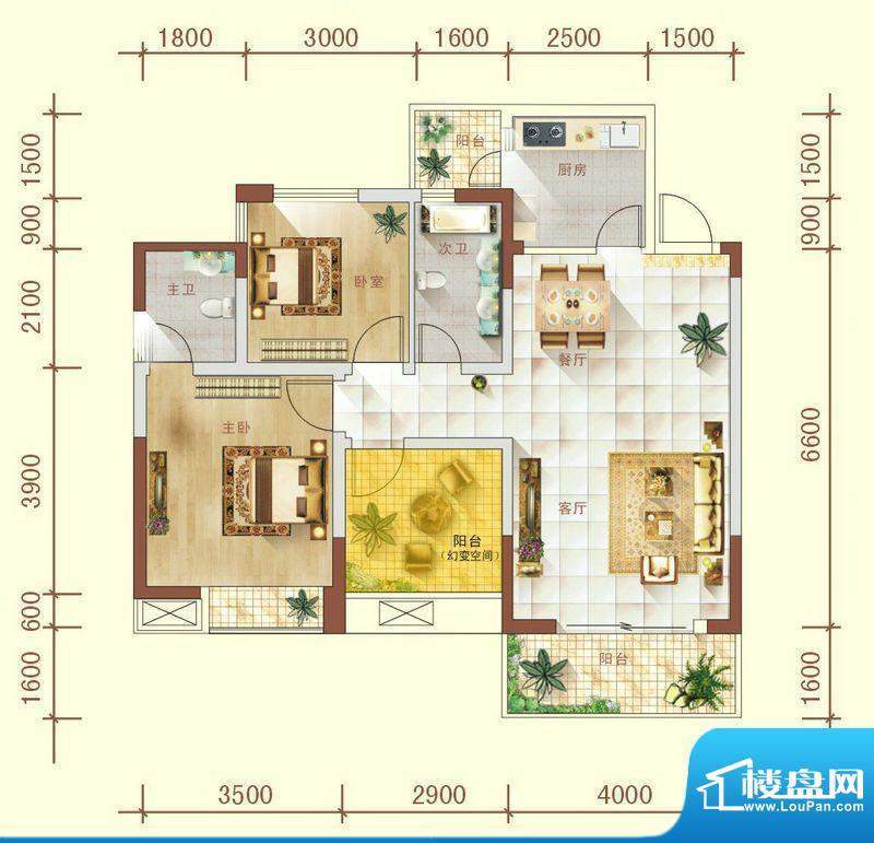 润森加州阳光加州户面积:94.33平米