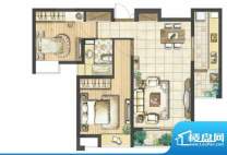 风景里D户型 2室2厅面积:87.00平米