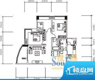 远达美美国际C 3室2面积:110.60平米