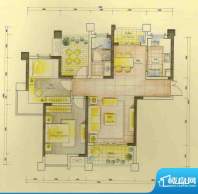 蓝鼎星河府B1户型 2面积:105.50平米