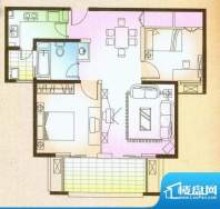 虹桥晶典苑C户型 2室面积:93.50平米