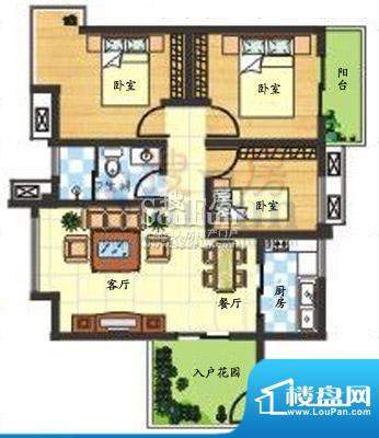 长兴太阳城 户型图面积:89.00平米