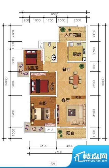 龙华世纪城14#A1 3室面积:0.00m平米