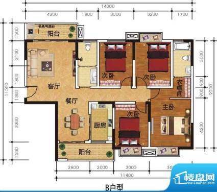 龙华世纪城12#B 3室面积:0.00m平米