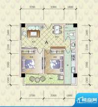 华凤国际A户型 2室2面积:102.00平米