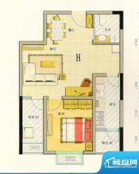 华侨广场H户型 1室2面积:71.61平米