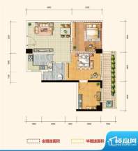 建业领翔4#楼G6户型面积:65.57平米