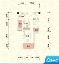 望城公馆A2+户型 1室面积:45.00平米