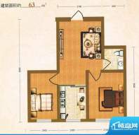 金洲家园63平方米面积:63.00m平米