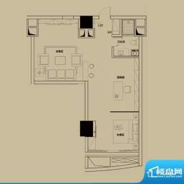 世贸中心B2户型 2室面积:86.00m平米