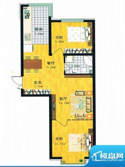 青青学邻 C户型面积:82.00m平米