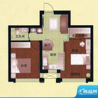 大树花园 户型R-1面积:55.00m平米