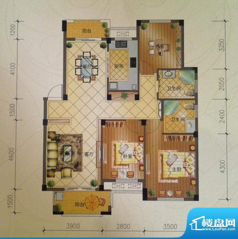 巨匠义圣名苑B1户型面积:120.00m平米