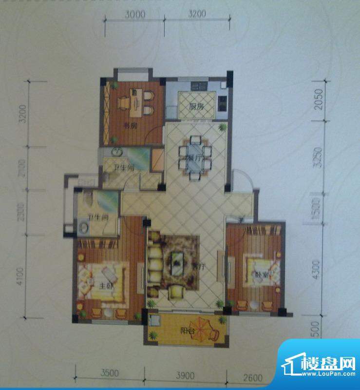 巨匠义圣名苑C1户型面积:106.00m平米