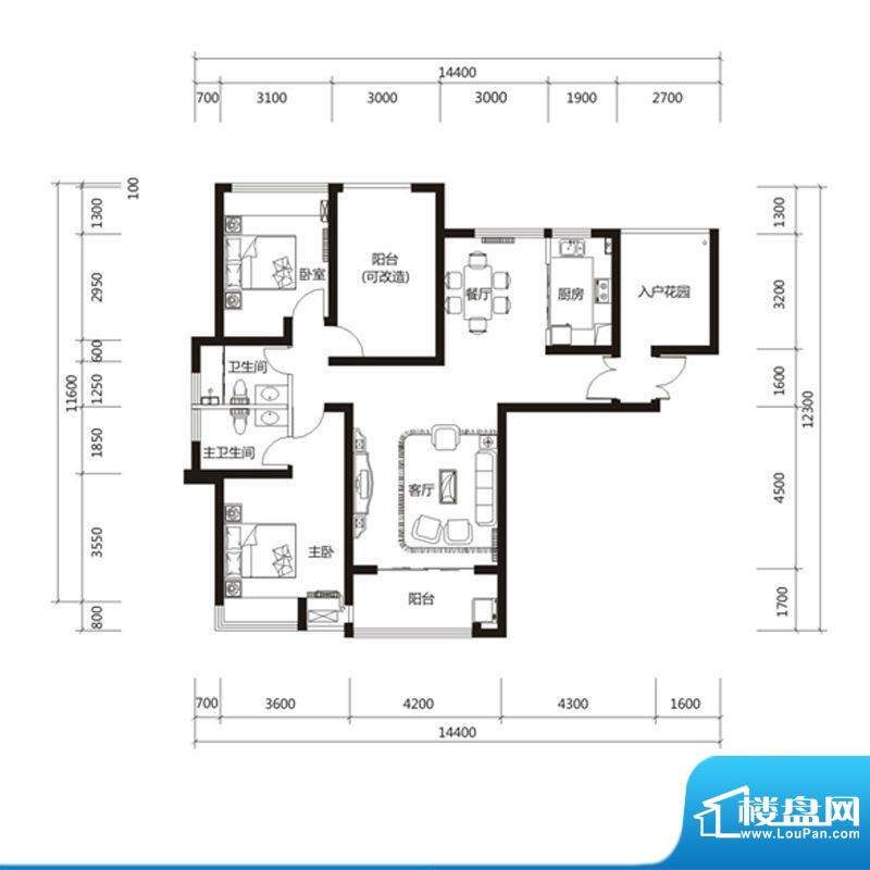 泉舜财富中心6期5户面积:130.00m平米