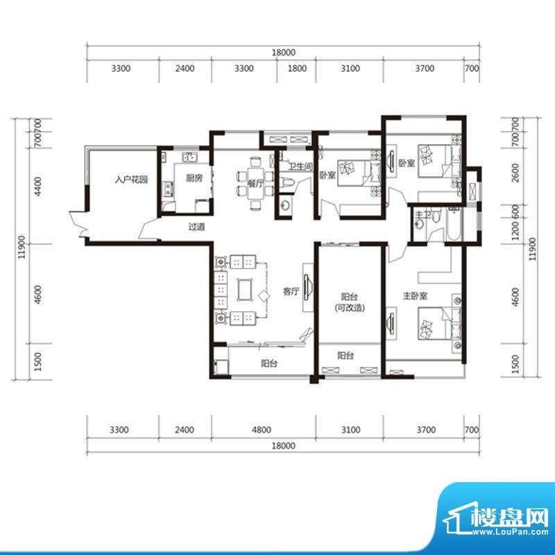 泉舜财富中心6期4户面积:156.00m平米