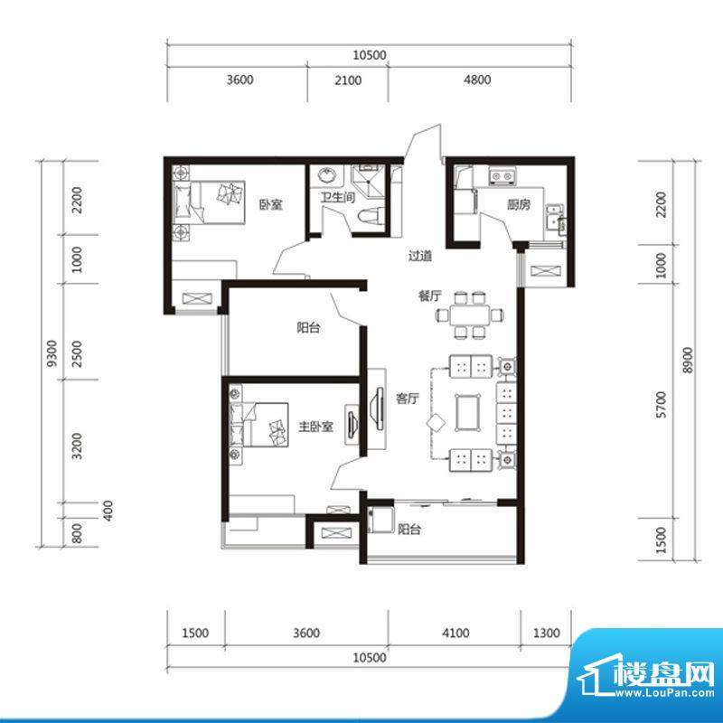 泉舜财富中心6期2户面积:96.00m平米