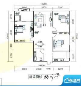 置隆花园户型图 3室面积:117.54m平米