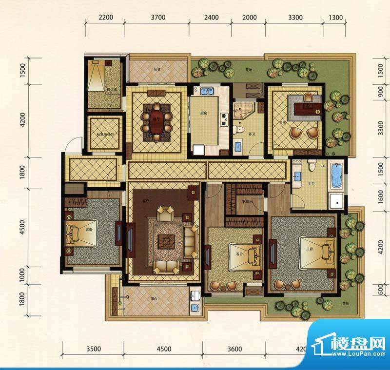 金都夏宫笛园G3-A户面积:179.12m平米