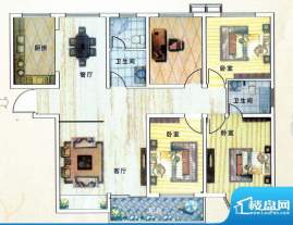 亚威金地家园C户型 面积:142.47m平米