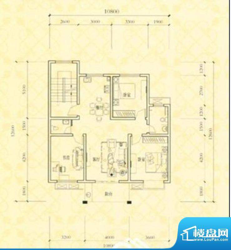 凤凰花苑一期I户型 面积:112.00m平米