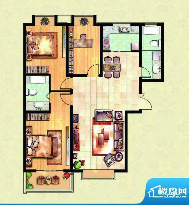 千里壹家园1#楼户型面积:135.09m平米