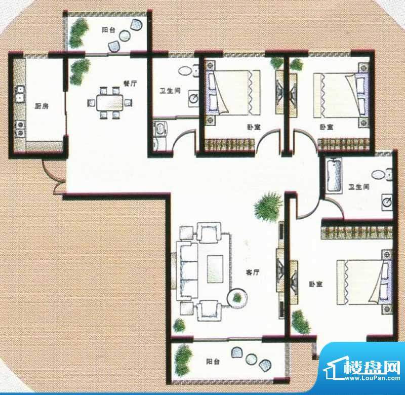 明鑫亿万国际花园F6面积:141.22m平米