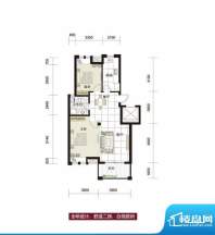 皇马公寓B2#户型 2室面积:98.00m平米
