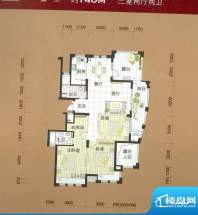 皇马公寓B4户型 3室面积:140.00m平米