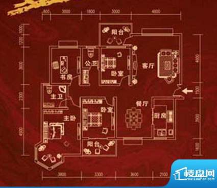 富森·天鹅丽都四房面积:167.65m平米